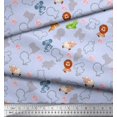 thumbnail image 3 of Soimoi Modal Satin Fabric Floral & Cute Animals Cartoon Print Fabric by The Yard 42 Inch Wide, 3 of 3