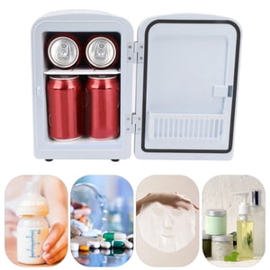 Réfrigérateur compact, Mini Réfrigérateur 36W 4L 6cans Capacité Portable Voyage réfrigérateur de voiture refroidisseur et plus chaud faible bruit With12V Adaptateur de voiture pour skincare Snacks 100-240V