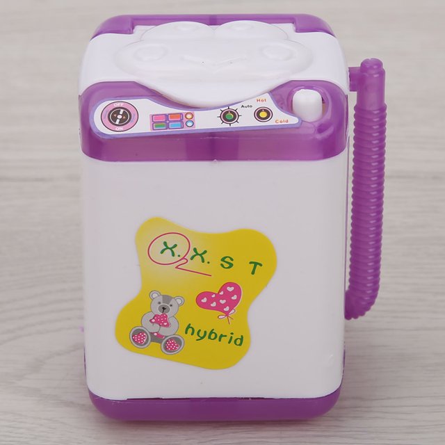 Accessoires de Maison de Poupée Mini Machine à Laver Jouet Maison de Poupée Simulation Meubles Mini Nettoyant à Brosse de Maquillage Électrique