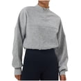 thumbnail image 1 of WRKEKC Chandail à Col Rond Uni pour Femme, Coupe Ample et Confortable en Molleton Éponge Français à Manches Longues Gris m, 1 of 7