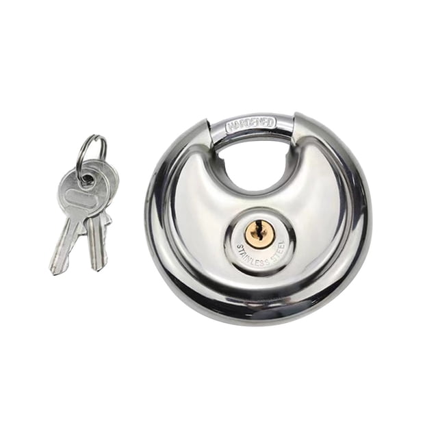 TopLLC Stainless Steel Round Cake Lock Warehouse Door Lock Chain Lock All Copper Heart Padlock