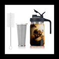 thumbnail image 3 of Cold Brew Coffee Maker 32Oz Cold Brew Pitcher with Stainless Steel Super Dense Filter for Iced Brew Coffee, Ice Tea-A,1 x Cold Brew Jar 1 x Filter 1 x cleaning brush,Black, 3 of 9