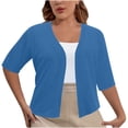 thumbnail image 2 of Frostluinai Cardigans Grande Taille pour Femmes à devant Ouvert, Cardigans d'Été Courts, Manches Courtes, Unis, Décontractés et Habillés, Cadeaux pour Femmes, 2 of 7