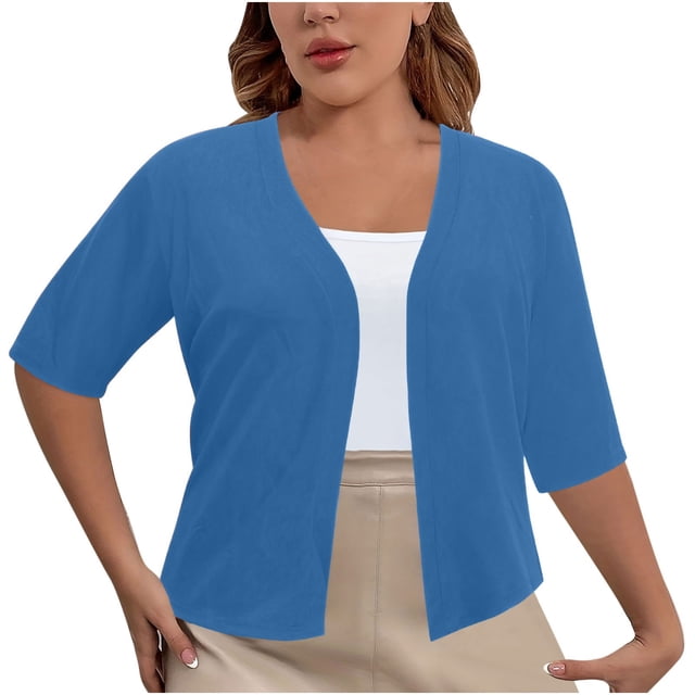 Cardigan for Womens Open-Front Relaxed Fit Jackets Lounge Breathable Short Sleeve Shirts Baggy Boho Sweatshirt