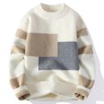 thumbnail image 2 of GigrtiJin Chandails pour Hommes Chandail d'Hiver à Manches Longues Mode Décontractée Col Rond Hauts, 2 of 3