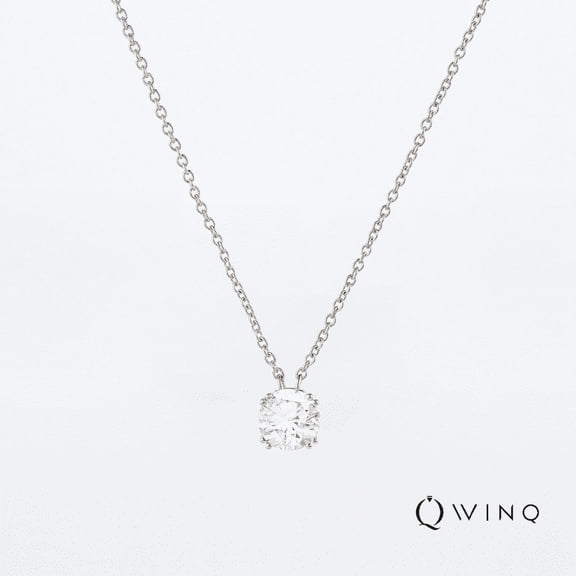WINQ Collier Solitaire Diamant de Laboratoire à 4 Griffes Or 14 K