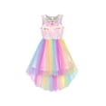 thumbnail image 1 of Flower Girls Dress Unicorn Rainbow Pageant Princess Party 4 Years, 1 of 7