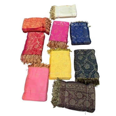 DWEEP SARA Dupatta/Chunni en Soie pour Femmes, Bleu Marine Foncé