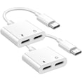 thumbnail image 1 of 2 Pack USB C to USB C Headphone and Charger Adapter for iPhone 15, Dual USB C AUX + Charger Dongle Splitter Adapter Compatible with iPhone 15/15Plus/15Pro/15Pro, Max iPad Pro,Galaxy/Note,Pixel, 1 of 7