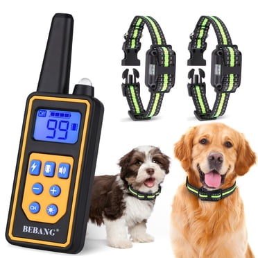 BEBANG Dog Training Collars for 2 Dogs, Dog Shock Collar with Remote 880yards, 3 Modes Waterproof, LED Light, USB,for Training Small Medium Large Dogs