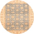 thumbnail image 1 of Ahgly Company Indoor Round Abstract Brown Gold Oriental Area Rugs, 6' Round, 1 of 6