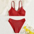 thumbnail image 4 of B91xZ Maillots de Bain pour Adolescentes Ensemble Bikini Croisé avec Imprimé, Rouge 6-7 Ans, 4 of 5