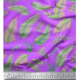 thumbnail image 1 of Soimoi Violet Poly Georgette Tissu Feuilles de Palmier Tissu Imprimé 1 Yard 42 Inch Wide, 1 of 3