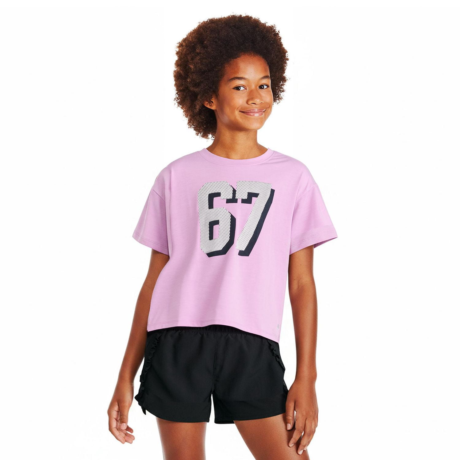 T-shirt coupe carrée avec imprimé graphique Athletic Works pour filles