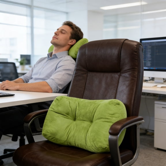 Clearance! Ergonomic Lumbar Support Cushion for Office Chair, Breathable Polyester Backrest Pillow, Portable Car Seat Cushion for Adult, Durable Nap Support