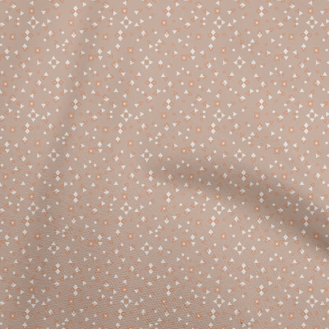 oneOone Polyester Spandex Light Brown Fabric Geometric Craft Projects Decor Fabric Printed By The Yard 56 Inch Wide