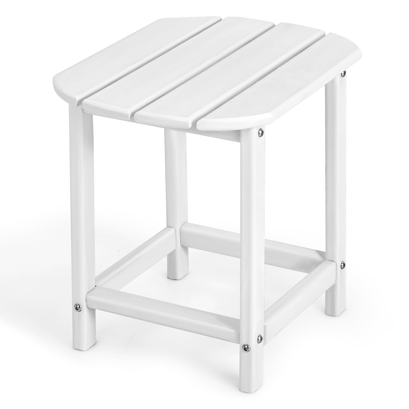 Patiojoy Table à Thé Carré Adirondack de 18 Pouces Table d'Appoint Table de Patio Extérieure Petite Table de Patio Résistante aux Intempéries Ou pour Cour Arrière Jardin Blanc