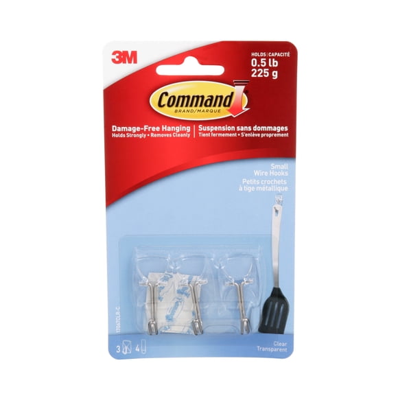 Command™ Clear Small Wire Hooks, 17067CLR-C