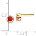 thumbnail image 2 of 14K Yellow Gold Ruby Earrings - July, 2 of 2