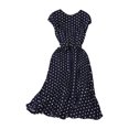 thumbnail image 2 of Fshaion Robe d'Été pour Femmes 2024 Grande Taille Jupe Mi-Longue Robe à Manches Courtes avec Pois Robe Plissée Liquidation à Moins de 10!, 2 of 3