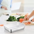 thumbnail image 4 of Amzcrzy Kitchen Appliances Stainless Steel Food Preparation Box Refrigerator Preservation Box Sub Hot Pot Side Box Rectangular Outdoor Cooking Picnic Box Picnic Blanket Kitchen Utensils Set, 4 of 4
