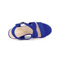 thumbnail image 4 of BLISSFUL STEP Sandales Compensées Espadrilles pour Femmes à Bride Cheville Croisée Bleu Foncé 8.5, 4 of 7