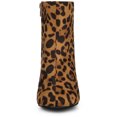 thumbnail image 4 of BLISSFUL STEP Women's Side Zipper Round Toe Block Heel Ankle Boots Leopard 8, 4 of 7