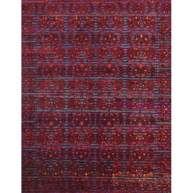Ahgly Company Tapis Rectangulaire Abstrait Rouge Canneberge, 5 Pieds x 7 Pieds