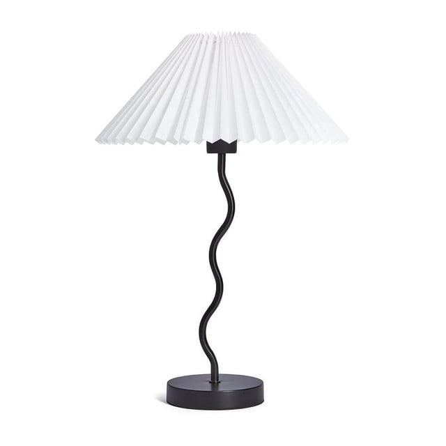 Anko Riley Wave Table Lamp, Black Metal