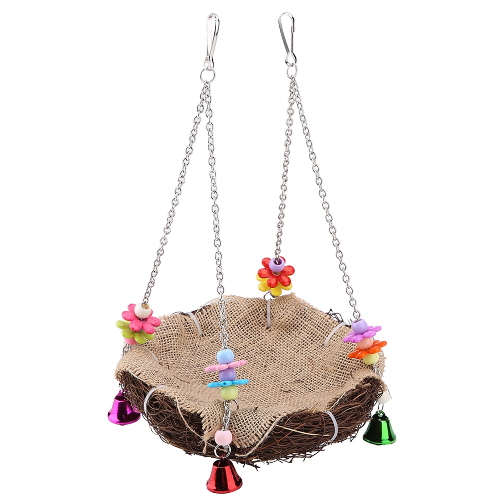Bird Swing Perch Toy, Cage Hammock Standing Perch Toy Bird Hanging  Toy, Rattan  Bird Birds For Pets Parrots Animals