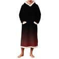 thumbnail image 1 of RXMEKW Gradient Fleece Hooded Robe for Men with Pockets, Long Sleeve Bathrobe for Lounging, Print, 1 of 4