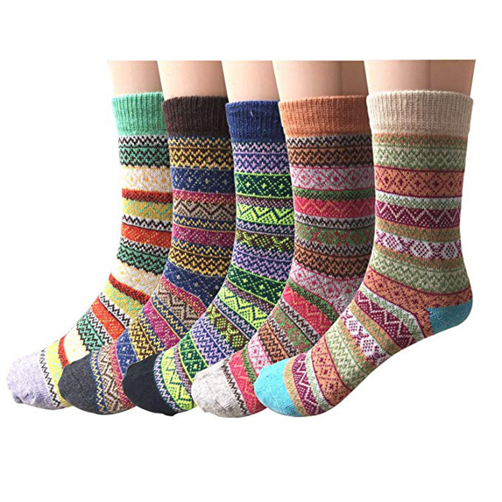 Socks Crew Pack Winter Socks Thick of Wool 5 Womens Warm Socks Sports Socks