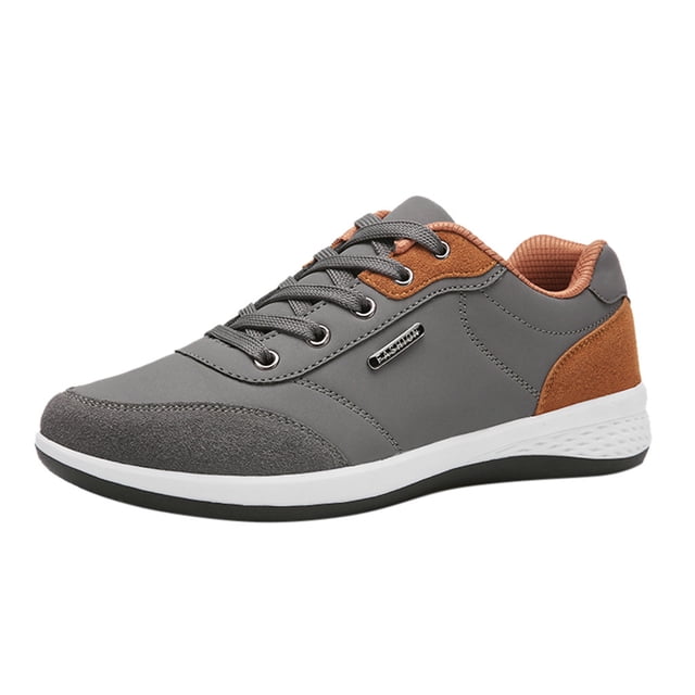 XZNGL Chaussures de Course Lacets de Chaussures pour Espadrilles Hommes Mode Décontractée à Lacets Cuir Sport Chaussures de Course Respirantes Espadrilles