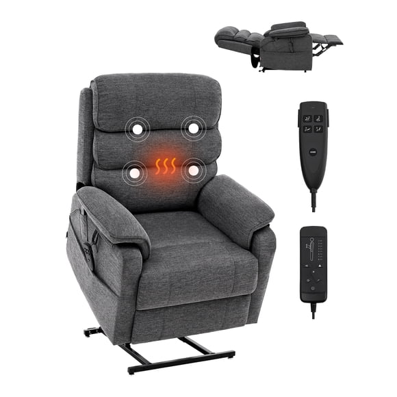 VEVOR Power Lift Recliner Chair for Elderly Heat and Massage Electric Recliner Medium