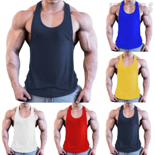 Mens Bodybuilding Stringer Tank Top Y-Back Gym Workout Sports Vest Shirt Clothes