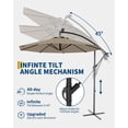 thumbnail image 4 of IdealHouse Parasol de Patio de 10 Pi avec Lumières, Parasol Déporté d'Extérieur à 8 Baleines avec Rotation à 360° et Réglage d'Inclinaison, Parasols d'Extérieur avec Protection UV pour Cour Arrière, Pelouse, Jardin, Piscine, Terrasse, 4 of 7