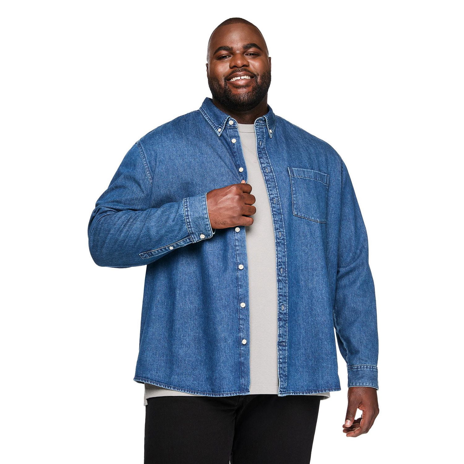 Chemise en denim George Plus pour hommes