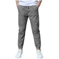 thumbnail image 1 of HomeGardon Linen Boys Pants School Uniform Elastic Waist Drawstring Chino Pants with Pockets Solid Color Trousers Summer Jogger Pants, 1 of 8