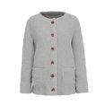 thumbnail image 2 of Innerwin Jacket Cardigan Ladies Outwear Party Long Sleeve Fluffy Coat Light Grey XL, 2 of 6