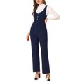 thumbnail image 2 of Unique Bargains Women's Casual Wide Leg Rompers Pockets Knit Overalls Jumpsuit, 2 of 6