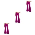 thumbnail image 1 of Decodeary Pantalon Confortable Taille Haute Léger Extensible Bas Cloche Violet m 3Set, 1 of 6