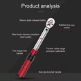 thumbnail image 4 of 16Pcs/Set Multifunctional 1/4inch 72T Ratchet Wrench 2-24N.M Torque Adjustable Wrench, 4 of 8