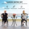 thumbnail image 4 of Outsunny 3 Pieces Patio Bistro Set, Coffee Table with Umbrella Hole, Brown, 4 of 10