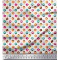 thumbnail image 1 of Soimoi White polyester Crepe Fabric Donuts Food Print Sewing Fabric Yard 52 Inch Wide, 1 of 5