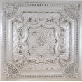thumbnail image 1 of Drop-In, Glue-Up 2'x2' Faux Tin PVC Ceiling Tile In Antique White, Sample, 1 of 12