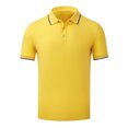 thumbnail image 2 of Innerwin Shirt Solid Color V Neck Males Top Everyday Lapel Collared Polo Soft Yellow (2099) 3XL, 2 of 3