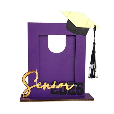2025 Wooden Photo Frame - Vertical Version, Wood/Acrylic Material, DIY Blessings, for Graduation/Back-to-School Season Decor