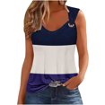thumbnail image 1 of Mrat Débardeurs d'Entraînement pour Femmes avec Soutien-Gorge Intégré Débardeurs pour Femmes Tendance Tunique à Col Rond Hauts Décontractés Sans Manches T-Shirts Graphiques à Rayures Camisoles Amples Blouses S-193 Rose Vif-A TTG, 1 of 5
