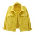 thumbnail image 1 of jsaierl Women Spring And Autumn Coats Warm Solid Long Sleeve Denim Jacket Outerwear, 1 of 6