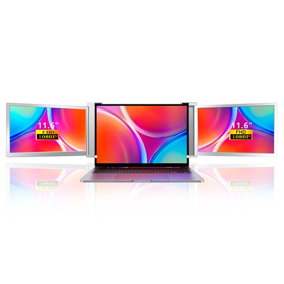11.6 inches Laptop Expansion Screen FHD Portable Tri-screen with 1 Cable for 2 Displays for Windows, MacOS for 13.3-16.5 inch Laptop